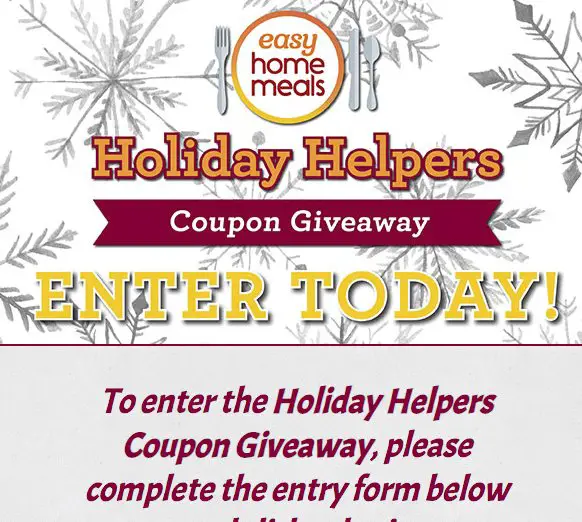 Holiday Helpers Coupon Sweepstakes