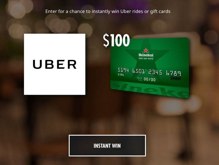 Holiday Instant Win Uber Game