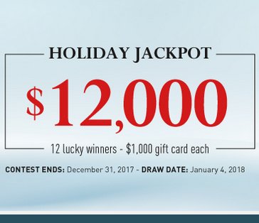 Holiday Jackpot $12,000