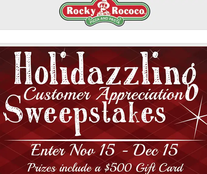 Holidazzling Customer Appreciation Sweepstakes