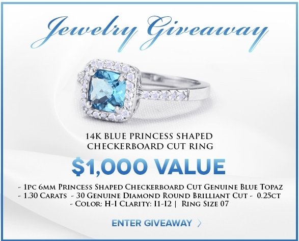Holsted Jewelers 14K Gold Blue Topaz and Diamond Cocktail Ring Giveaway