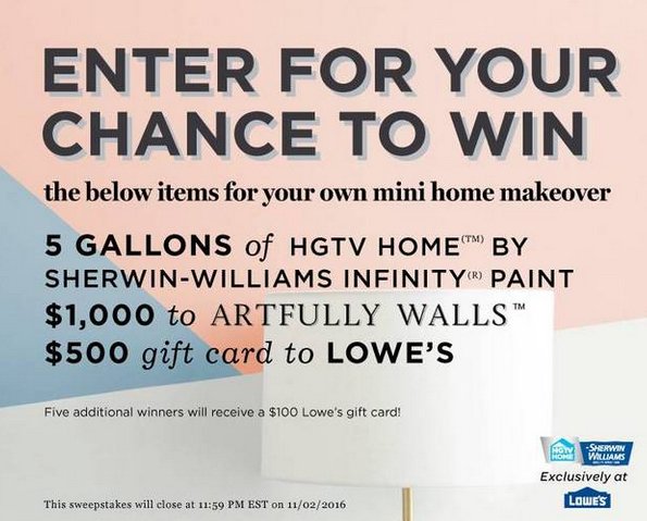 Home By Sherwin-Williams, Artfully Walls Sweepstakes!