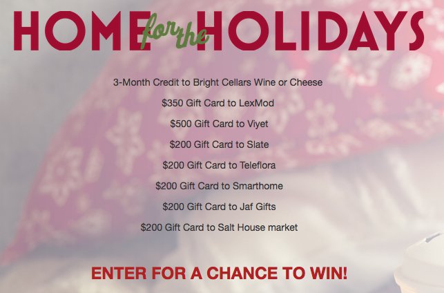 Home for the Holidays Sweepstakes