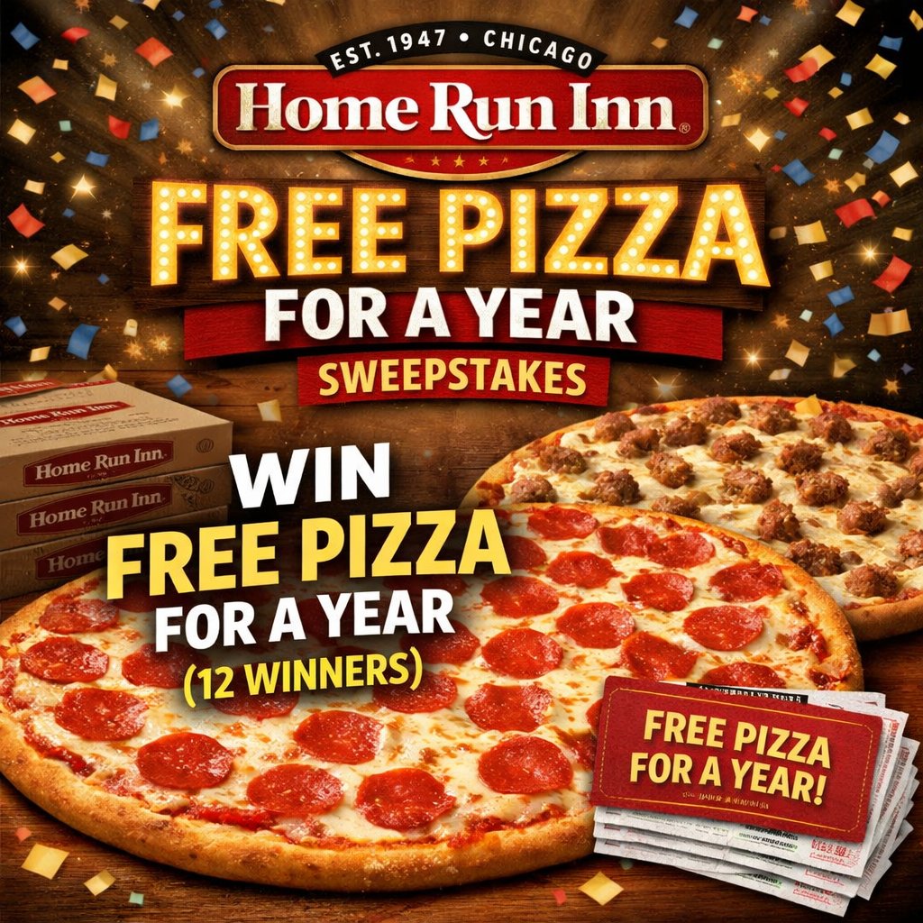 Home Run Inn Free Pizza For A Year Sweepstakes – Win Free Pizza For A Year (12 Winners)