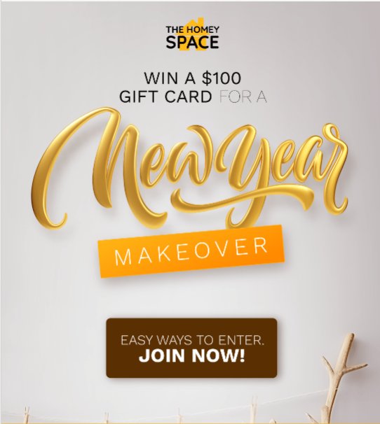 Home Spacey New Year Makeover Giveaway - Win A $100 Visa Gift Card