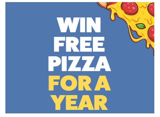 Hometopia Free Pizza For A Year Giveaway -  Win Free Pizza For A Year (5 Winners)