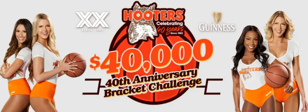 Hooters 40th Anniversary Bracket Challenge - Win $40,000 Cash & Other Prizes