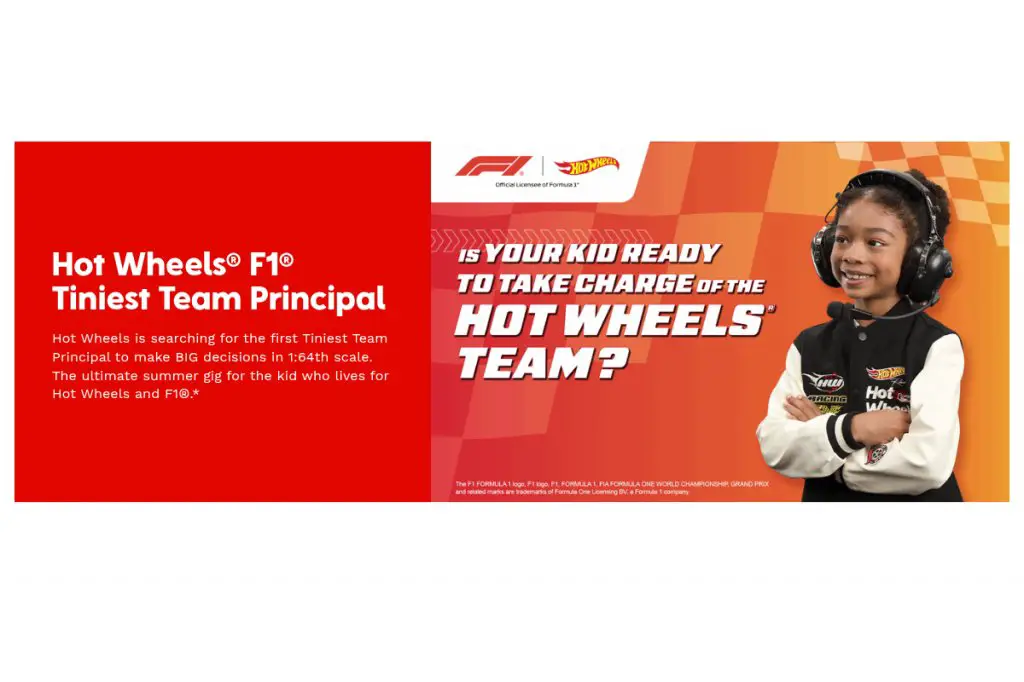 Hot Wheels Tiniest Team Principal Title 2026 Contest - Win A Trip To Mattel Headquarters & F1 Grand Prix