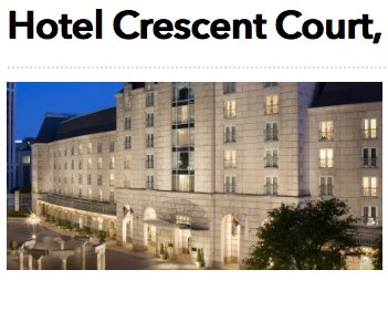 Hotel Crescent Court, Dallas, TX Sweepstakes