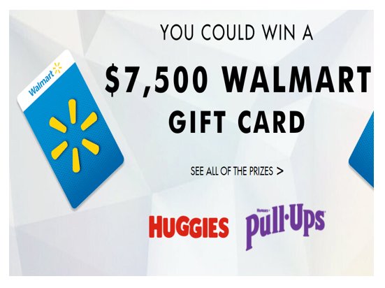 Huggies Pull-Ups Celebrate The Wonder Together Sweepstakes - $7,500 Walmart Gift Cards (10), $10 Gift Cards (1000)