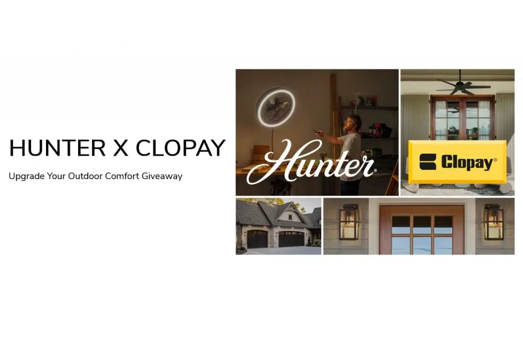 Hunter Fan X Clopay Upgrade Your Outdoor Comfort Giveaway - Win Outdoor Lights (3 Winners)