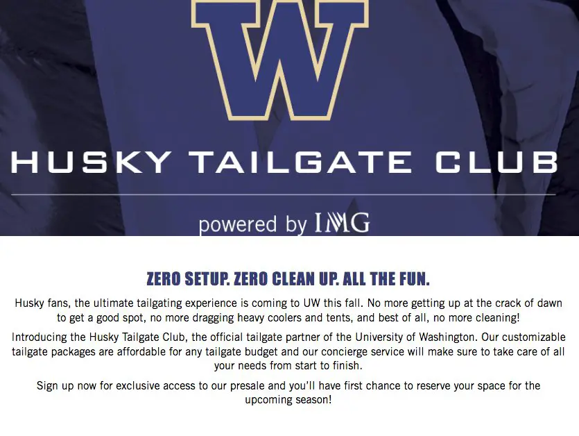 Husky Tailgate Club Sweepstakes