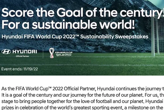 Hyundai FIFA World Cup 2022 Sustainability Sweepstakes & Survey - Win A Fitness Mirror, Soccer Balls, Gift Cards & More