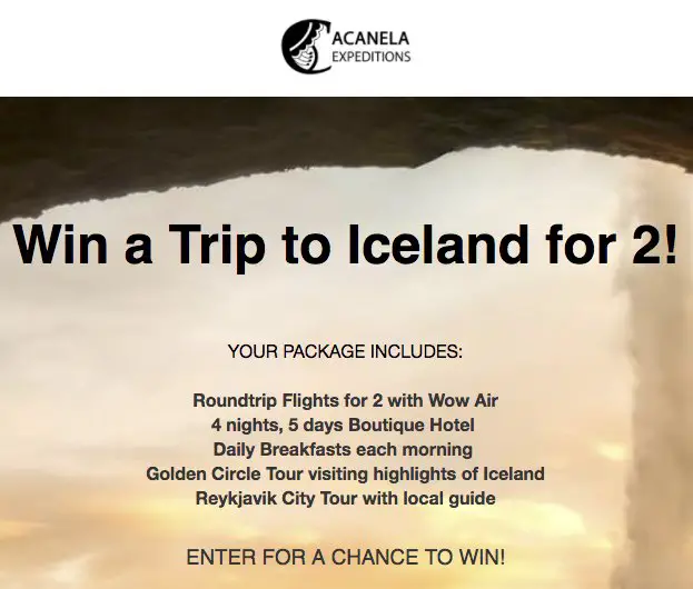 Iceland Getaway Sweepstakes