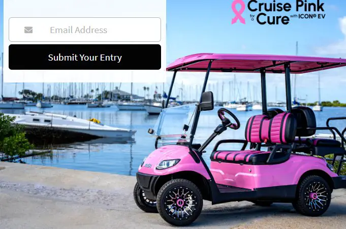 ICON EV's Cruise Pink For A Cure Sweepstakes - Win An $11,500 Golf Cart