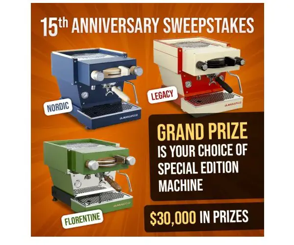 IDrinkCoffee 15th Anniversary Sweepstakes - Win A La Marzocco Linea Mini (3 Winners)