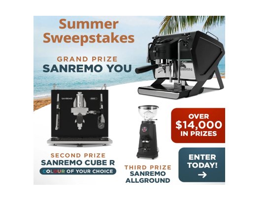 iDrinkCoffee.com Summer Sweepstakes - Win A $6,800 Espresso Machine
