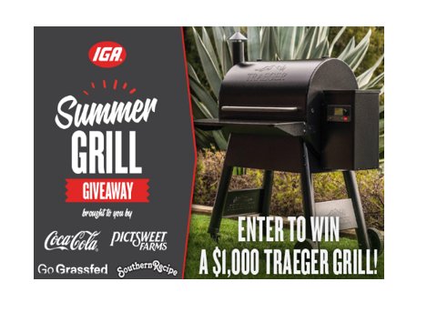 IGA Coca Cola Summer Grill Giveaway - Win A $1,000 Traeger Grill
