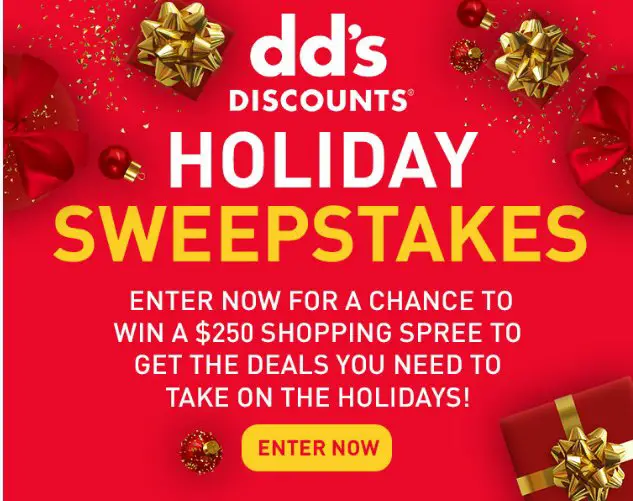 iHeartMedia dd’s Discounts Holiday Sweepstakes - $250 Shopping Spree, 11 Winners