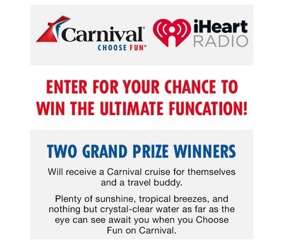 iHeartRadio Carnival Ultimate Funcation Sweepstakes - Win A Free Cruise {2 Winners}
