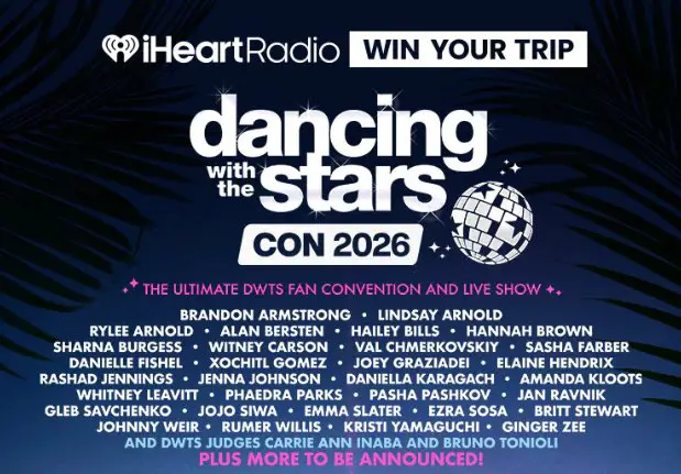 iHeartRadio Dancing With The Stars Con 2026 Sweepstakes - Win a Trip for 2 to Palm Springs