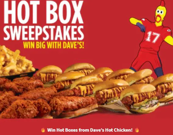 iHeartRadio Dave’s Hot Chicken Hot Boxes For a Year Sweepstakes -  win a $1,400 gift card!
