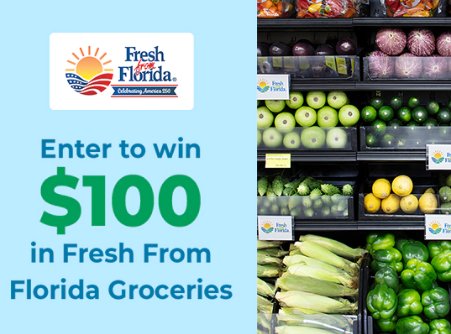 iHeartRadio Fresh From Florida Grocery Giveaway - $100 Gift Card For Groceries (50 Winners)