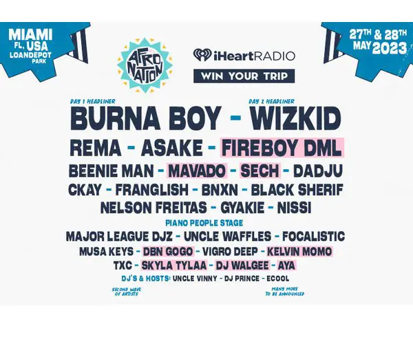 IHeartRadio Giveaway - Win A Trip For Two To The Afro Nation Music Festival In Miami