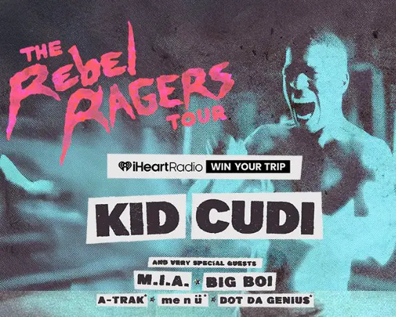 iHeartRadio Kid Cudi Rebel Ragers Tour Sweepstakes - wWn a trip for 2 to a Kid Cudi concert!