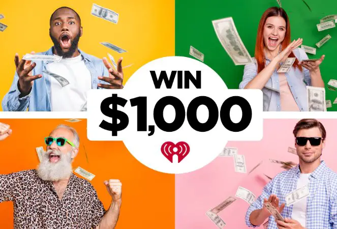 iHeartRadio Listen To Win Sweepstakes - Win $1,000 Cash (13 Winners)