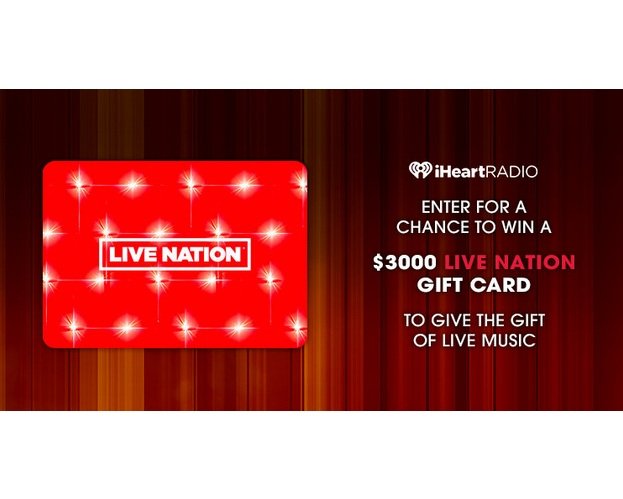 iHeartRadio Live Nation Sweepstakes- Win A $3,000 Live Nation Gift Card For Concerts & More