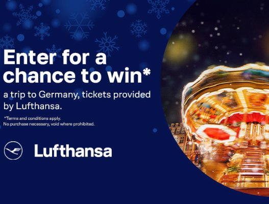 iHeartRadio Lufthansa Ticket Holiday Sweepstakes - Win 2 Roundtrip Tickets to Germany