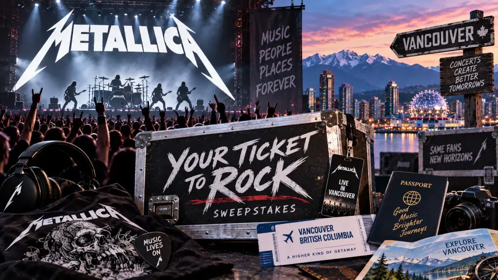 iHeartRadio Metallica Your Ticket To Rock Sweepstakes – Win a Trip for 2 to Vancouver for a Metallica Concert (2 Winners)