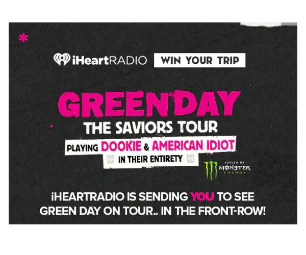 IHeartRadio Music Awards With Green Day Sweepstakes - Win A Trip For 2 To Nashville & More