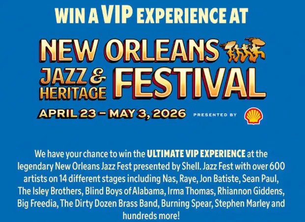 iHeartRadio New Orleans Jazz Fest Sweepstakes - Win a trip for 2 to the 2026 New Orleans Jazz & Heritage Festival
