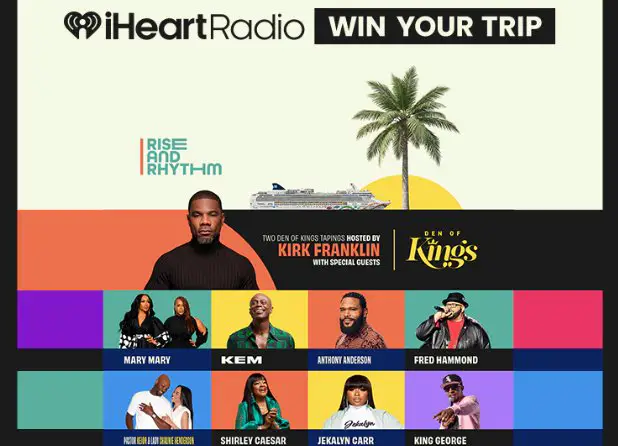 iHeartRadio Rise and Rhythm Cruise Sweepstakes - Win a $10,000 Gospel Cruise package for 2.