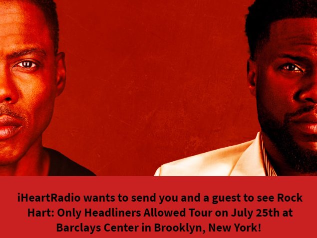 iHeartRadio's Rock Hart Sweepstakes - Win A $3,000 Trip For 2 To The Rock Hart Show In NYC