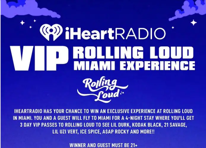 iHeartRadio's VIP Rolling Loud Miami Experience Sweepstakes – Win A Trip For 2 To Miami