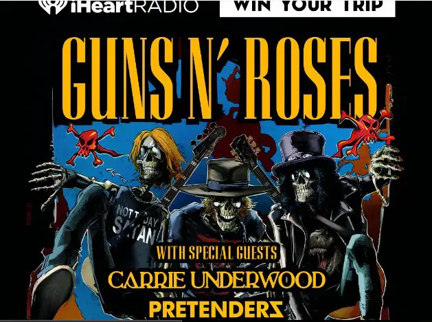 iHeartRadio Sweepstakes - Win A $3,000 Trip For 2 To See Guns N’ Roses Live In Concert