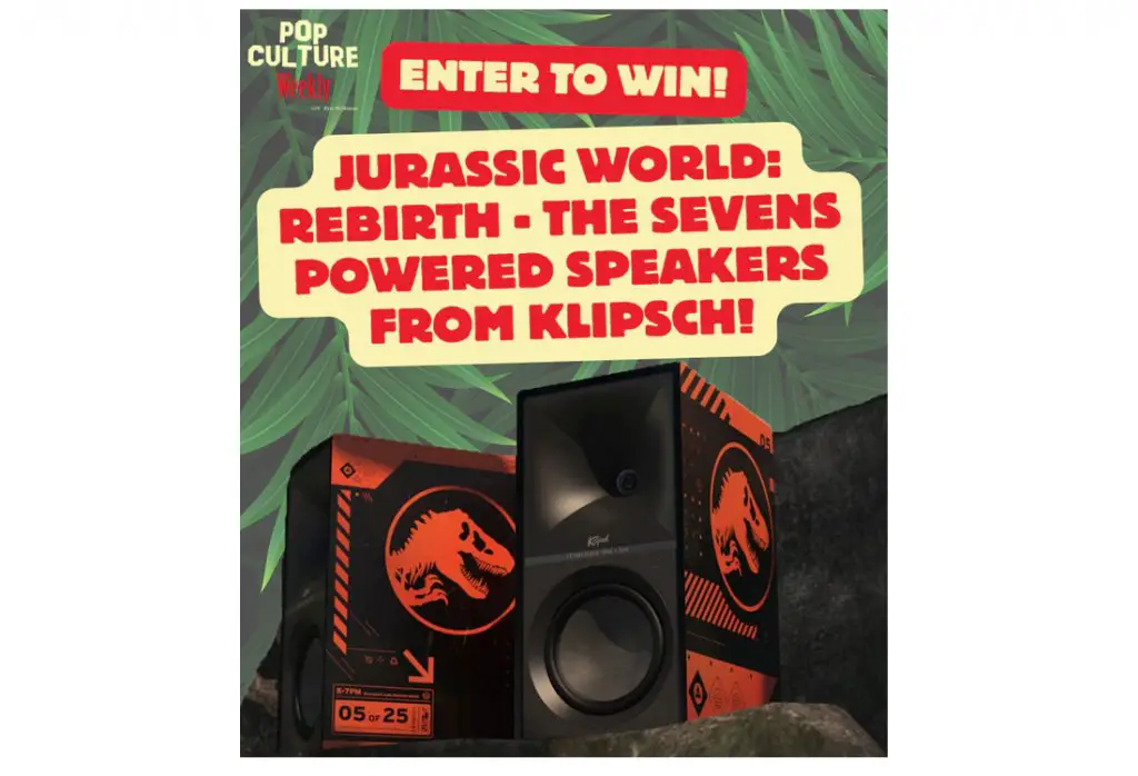 IHeartRadio Sweepstakes - Win A Pair Of ‘Jurassic World Rebirth’ The Sevens Powered Speakers From Klipsch