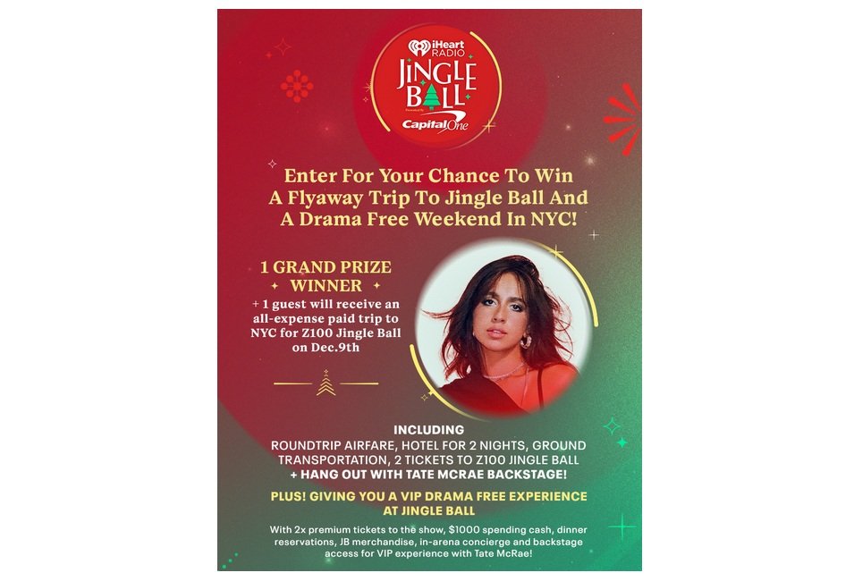 iHeartRadio Visible Drama Free Flyaway Sweepstakes - Win a Trip to New York for the Jingle Ball and More