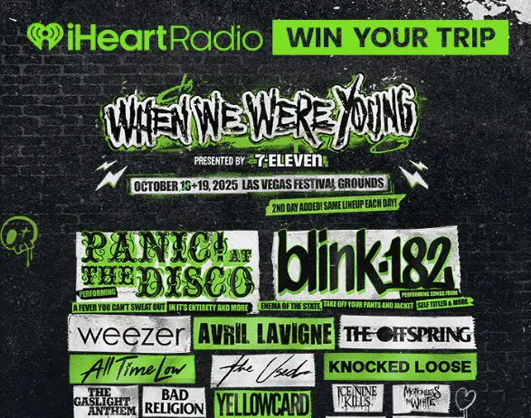 iHeartRadio When We Were Young Festival Sweepstakes - Win a $3,000 Trip 2 to Vegas for a When We Were Young Music Festival