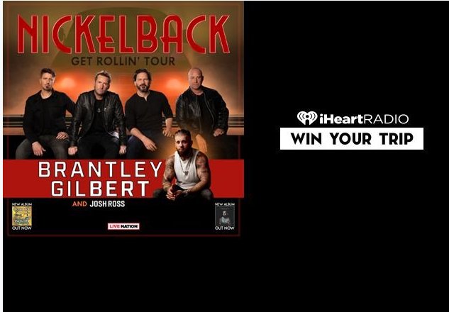 iHeartRadio Win Your Trip To See Nickelback On Their Get Rollin’ Tour Sweepstakes