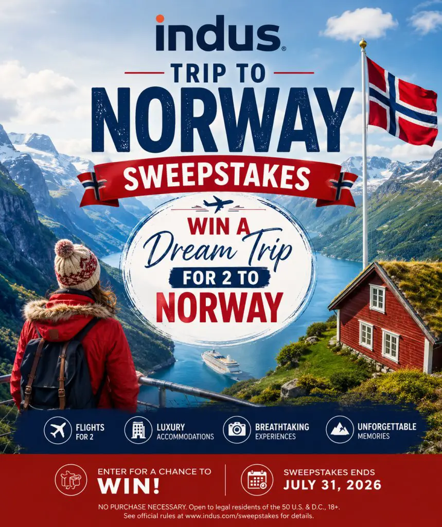 Indus Trip To Norway Sweepstakes - Win A Dream Trip For 2 To Norway