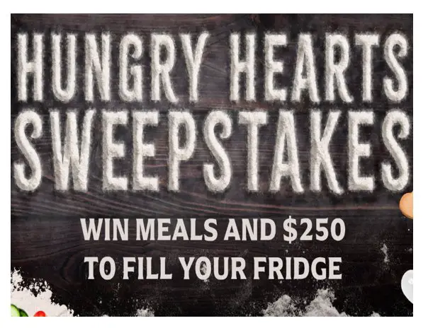 INSP.com Hungry Hearts Sweepstakes - Win A $250 VISA Gift Card + 21 Home-delivered Meals
