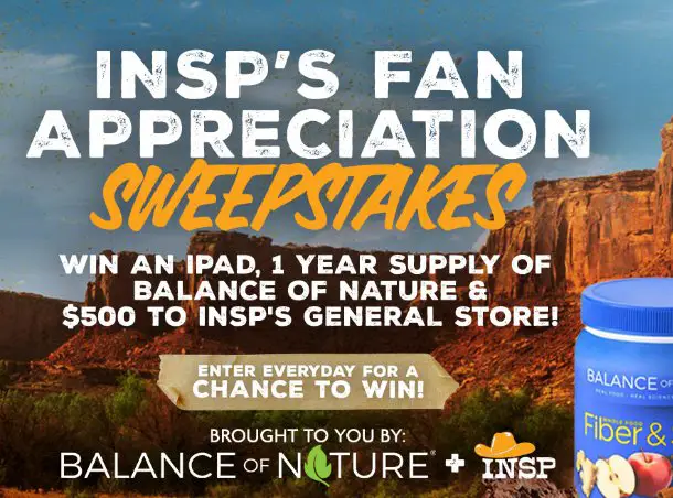 INSP’S Fan Appreciation Sweepstakes - Win 1-Year Supply Of Supplements, iPad & $500 Gift Card