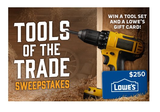 INSP Tools Of The Trade Sweepstakes - Win A $250 Lowe's Gift Card & A DEWALT 20V MAX Brushless 4-Tool Combo Kit