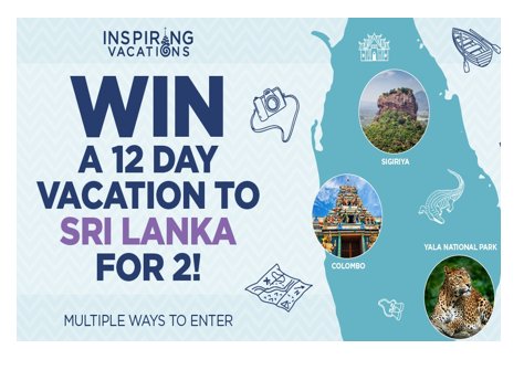 Inspiring Vacations Sri Lanka Vacation Giveaway - Win A 12-Day Sri Lanka Tour For 2