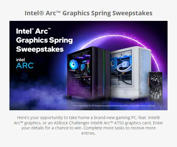 Intel Arc Graphics Spring Sweepstakes - Win A Gaming PC & More