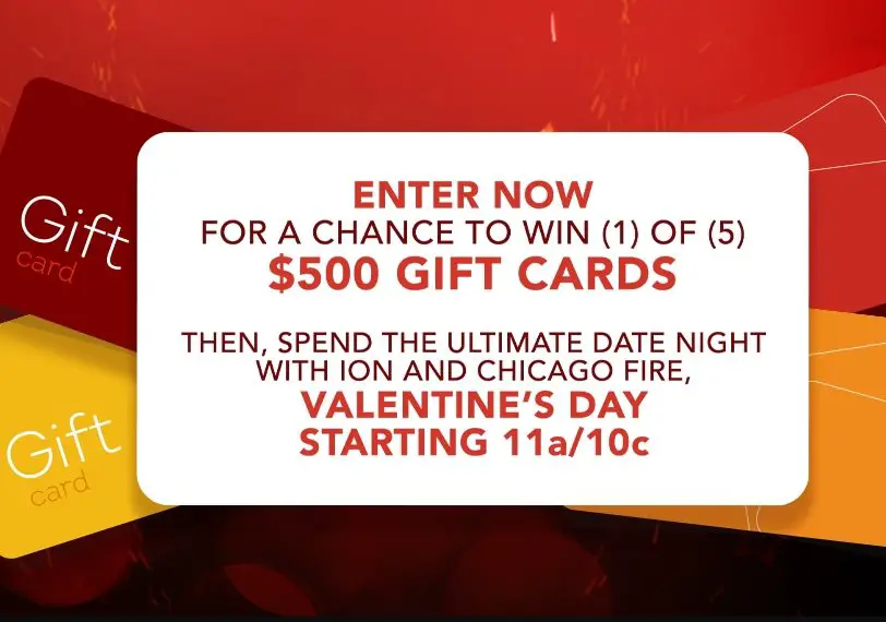 ION Valentine’s Day Sweepstakes - $500 Gift Card, 5 Winners In The ION Sweepstakes